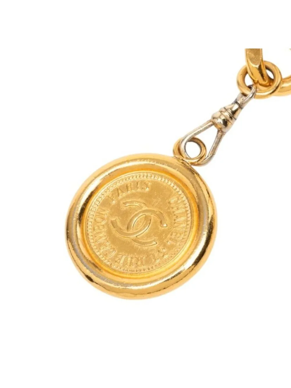 Chanel CC Logo 31 Rue Cambon le Plate Chain Belt Gold Plated